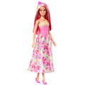 Poupée Barbie Royale Avec Cheveux Roses et Blonds, Jupe à Imprimé de Papillons et Accessoires
