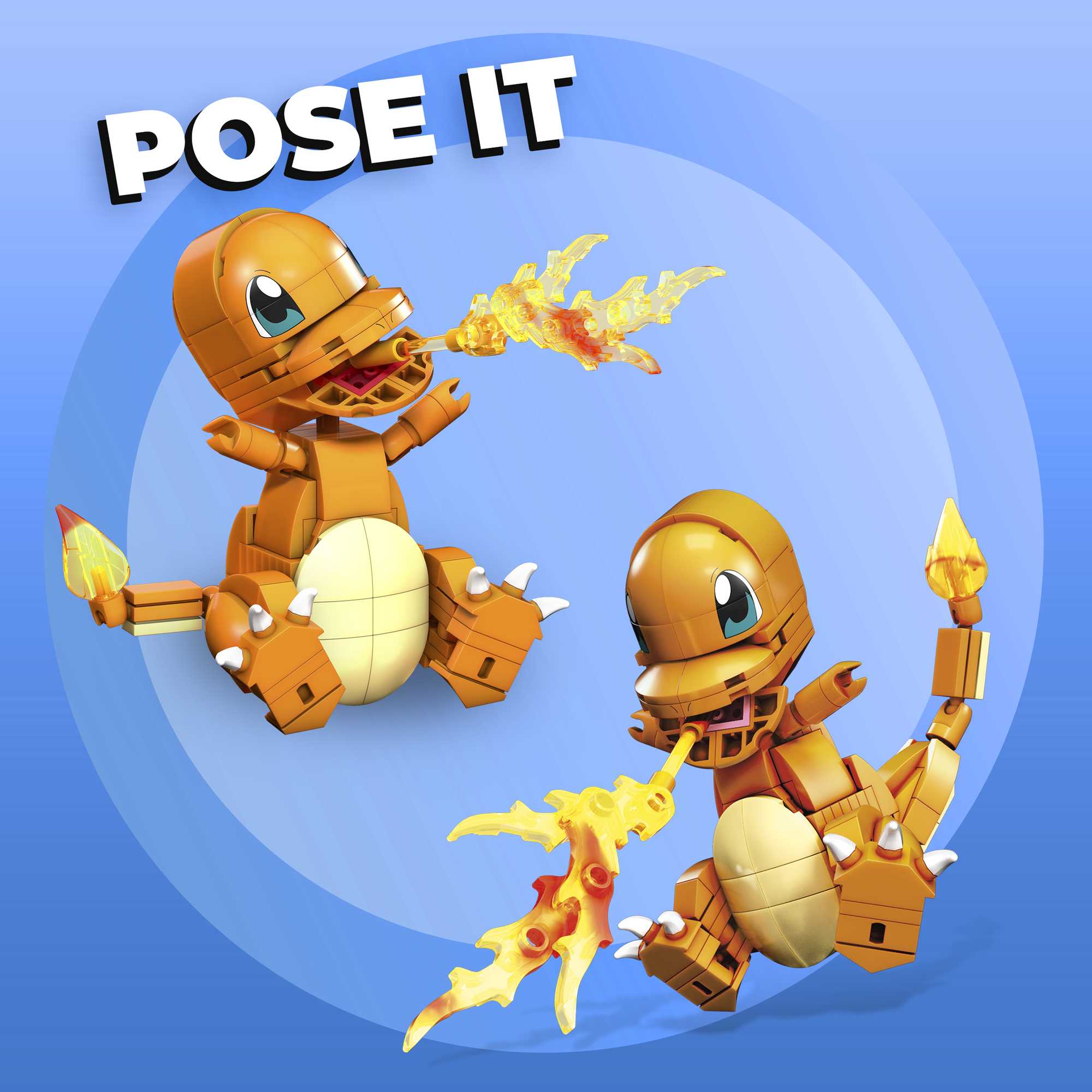 MEGA Pokémon Build & Show Charmander Toy Building Set, 4 inches Tall,