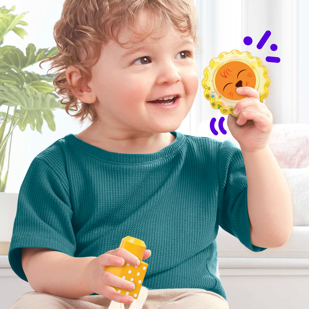 MEGA Bloks Rock N Rattle Safari Sensory Building Toys For Toddlers 1-3 (15 Pcs)