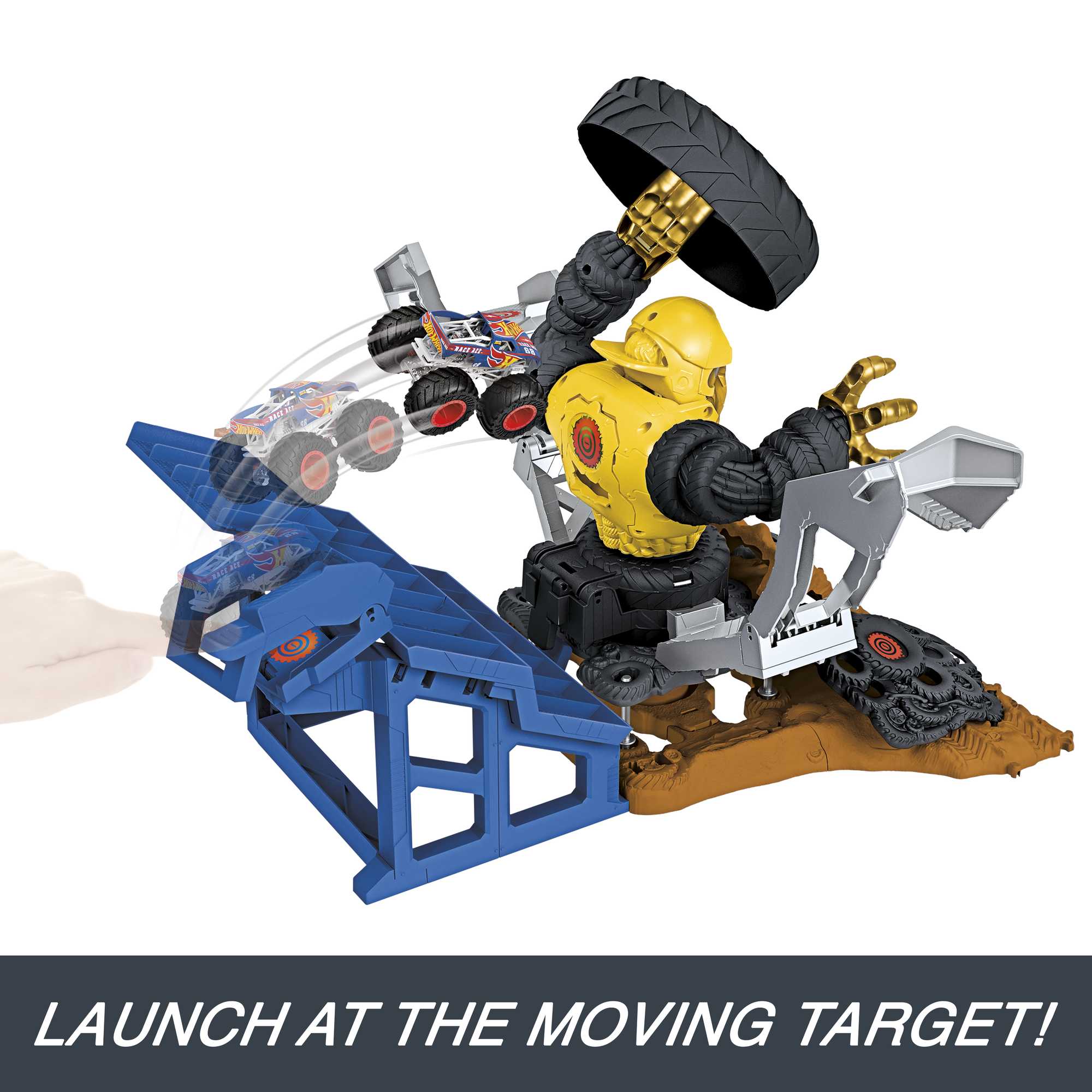 Hot Wheels Monster Trucks Arena Smashers MEGA-Wrex vs Crushzilla Takedown Playset