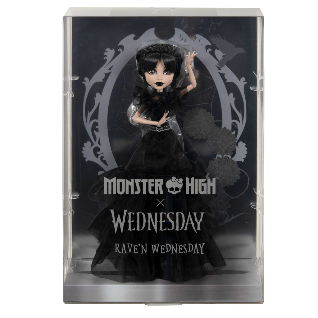 Monster High Wednesday Collectible Doll, Rave’N Wednesday in Black Gown inspired By Dance Scene