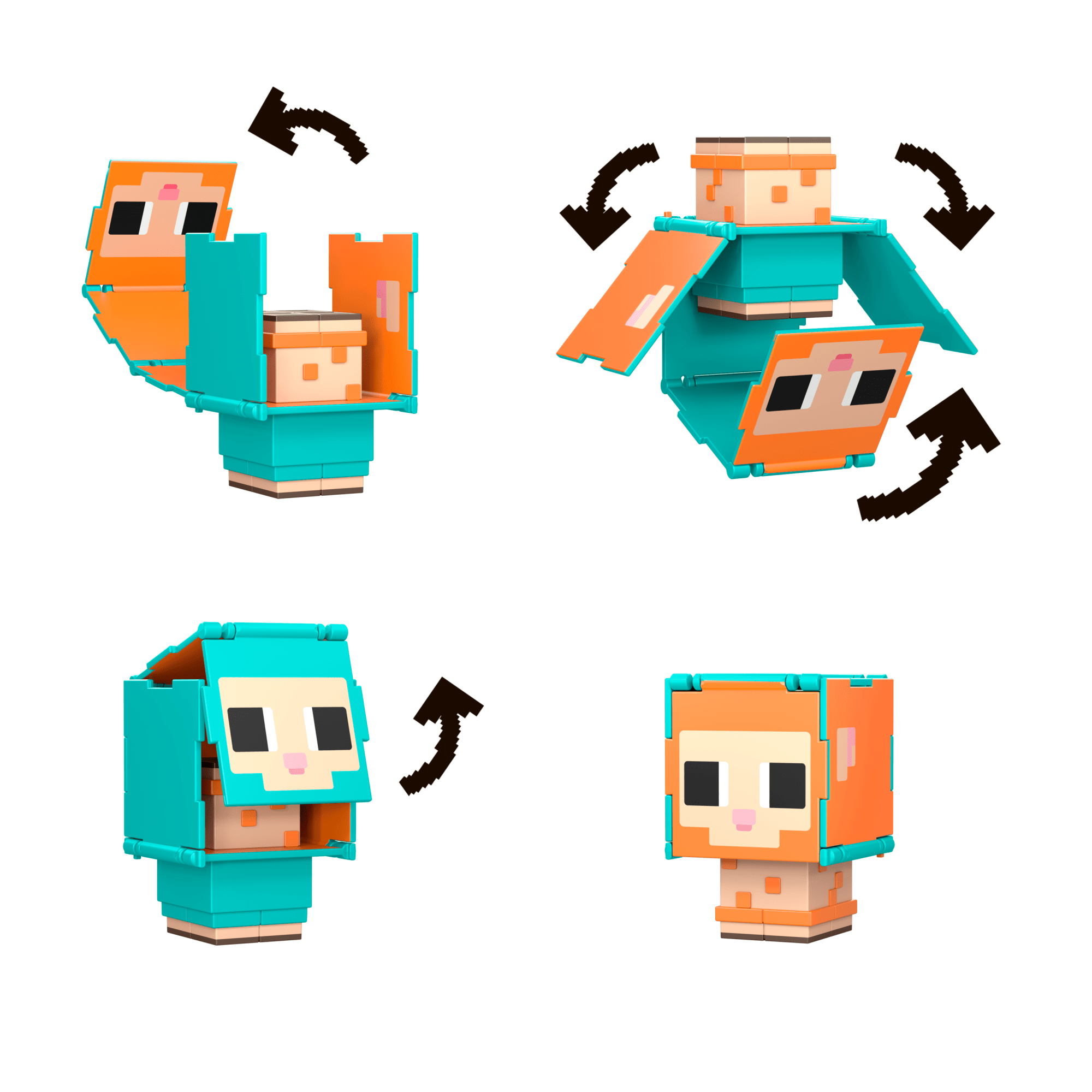 Minecraft Flippin’ Figs Sheep & Chicken Figures 2-Pack, 2-In-1 Fidget Play & Pixelated Design