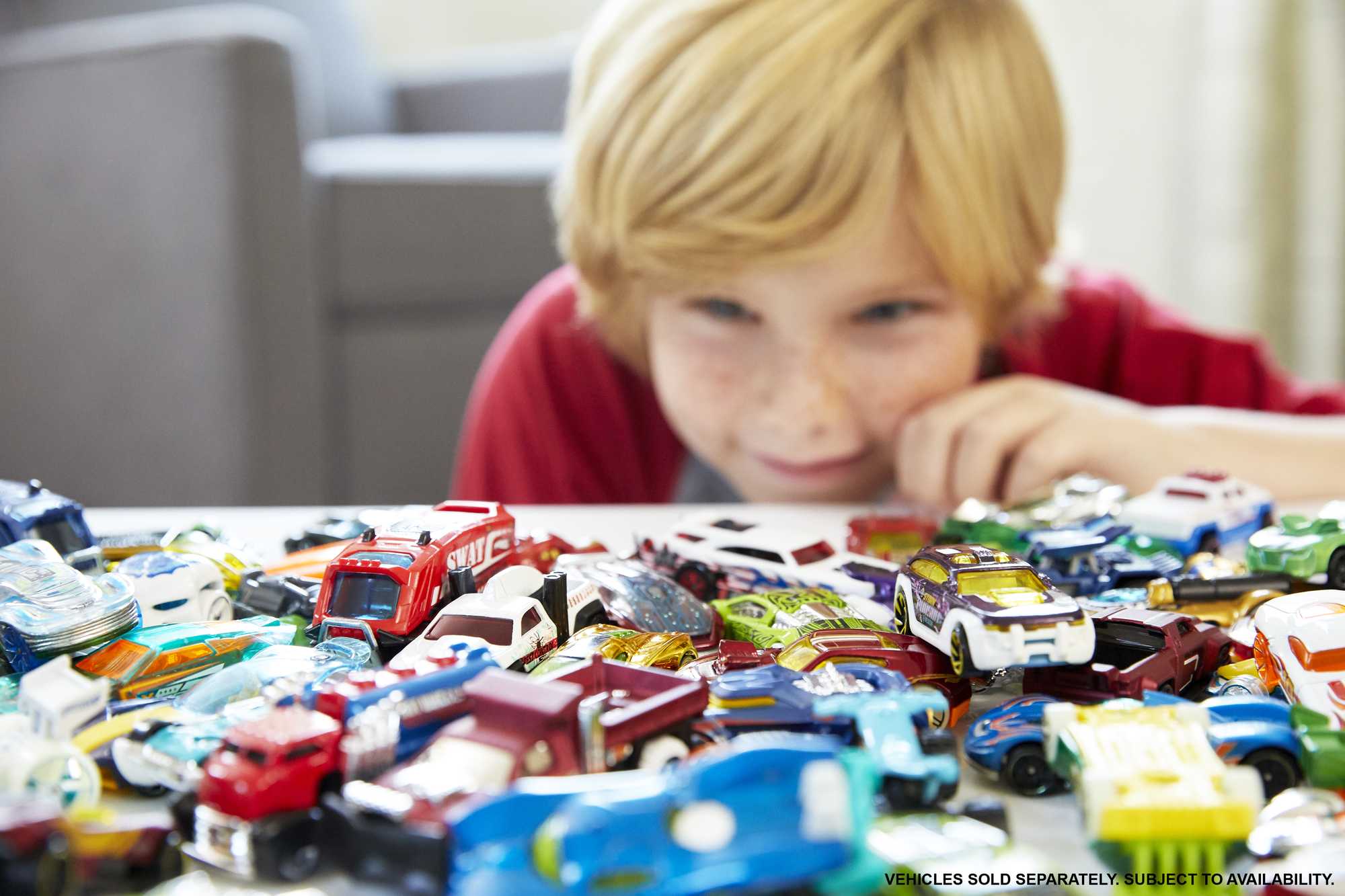 Hot Wheels Set Of 8 Basic Toy Cars & Trucks in 1:64 Scale Including 1 Exclusive Car, Styles May Vary