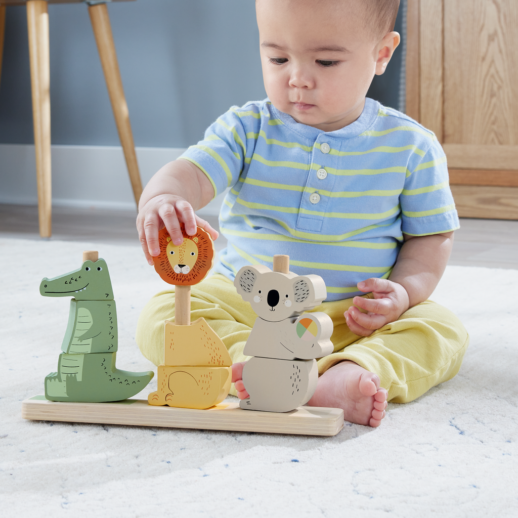 Fisher-Price Juguete para Bebés Animalitos Apilables de Madera