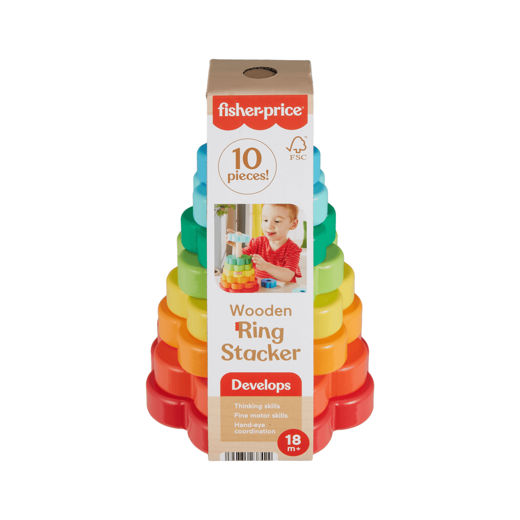 Fisher-Price Brinquedo para Bebês Anéis Empilháveis de Madeira