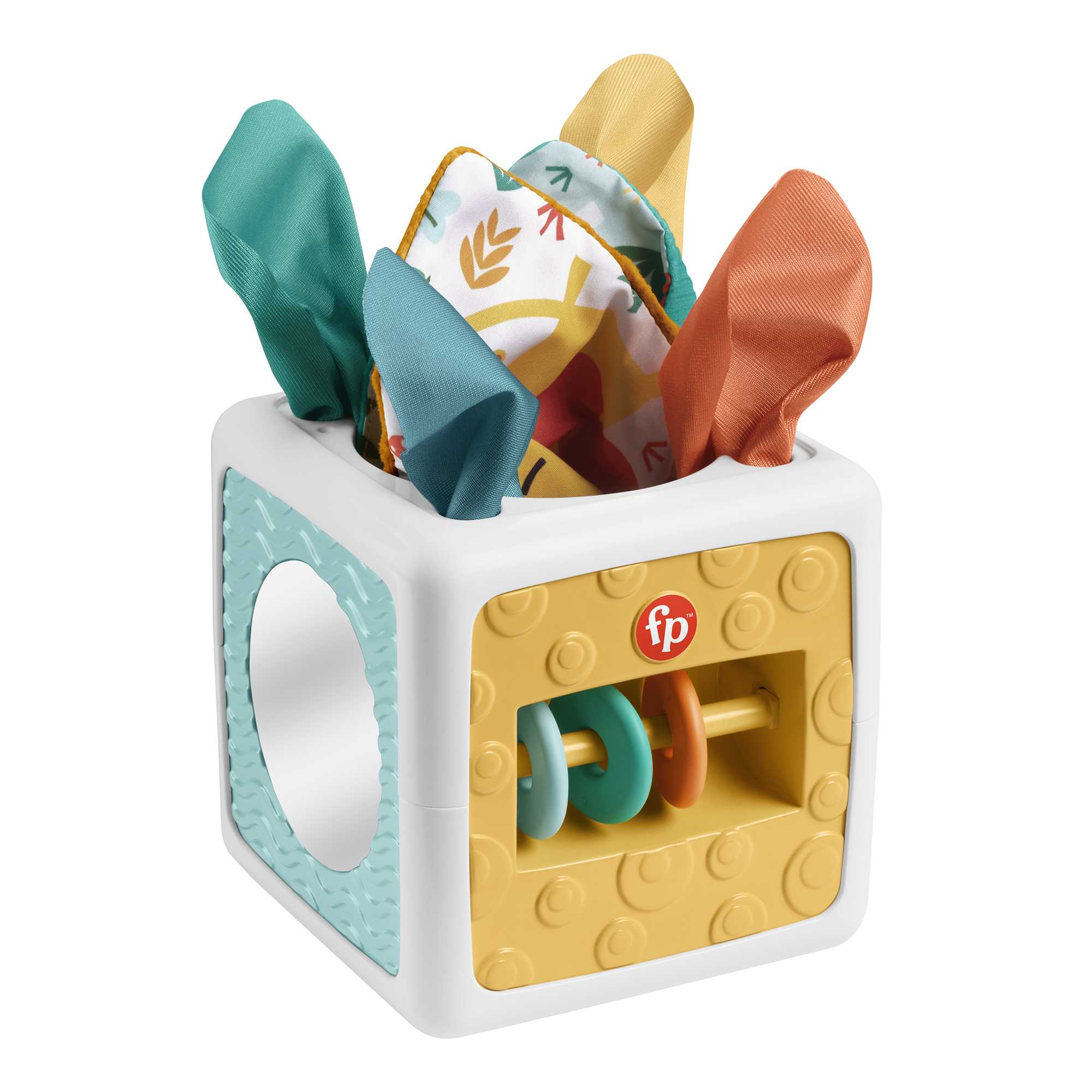 Fisher Price Tissue Fun Activity Cube Baby Sensory Crinkle Toys For Newborns