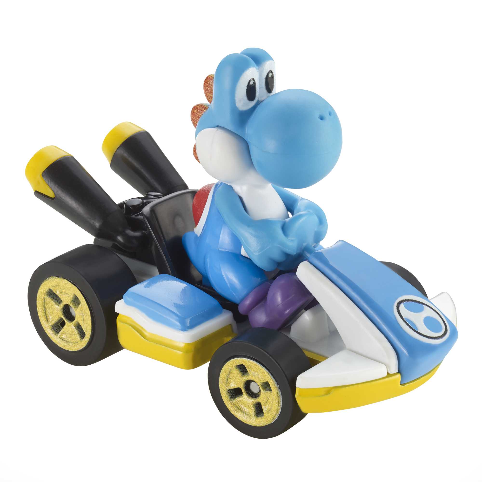 Hot Wheels Mario Kart Veículo de Brinquedo Kart Padrão Yoshi Azul Claro