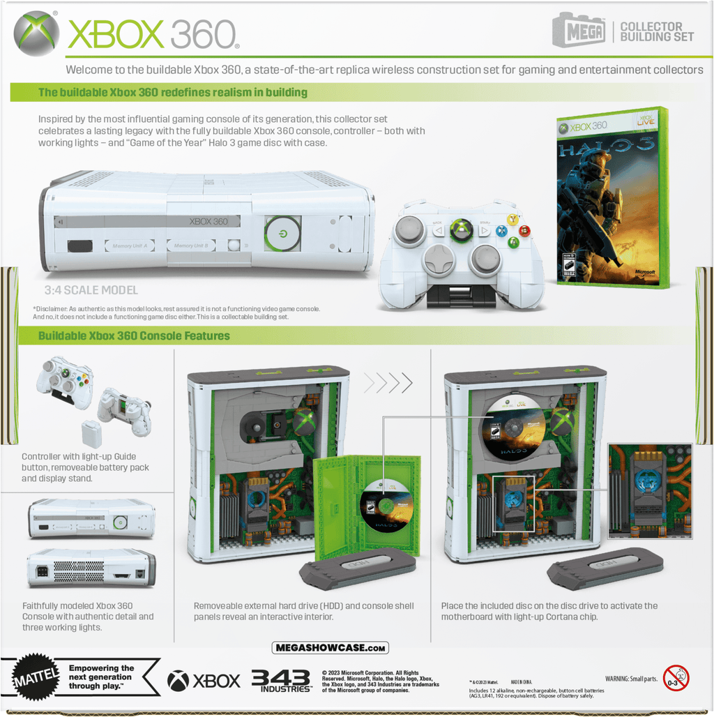 Mega  Xbox360 de Microsoft  Réplique de Coll., Voyants (1342 Pces)