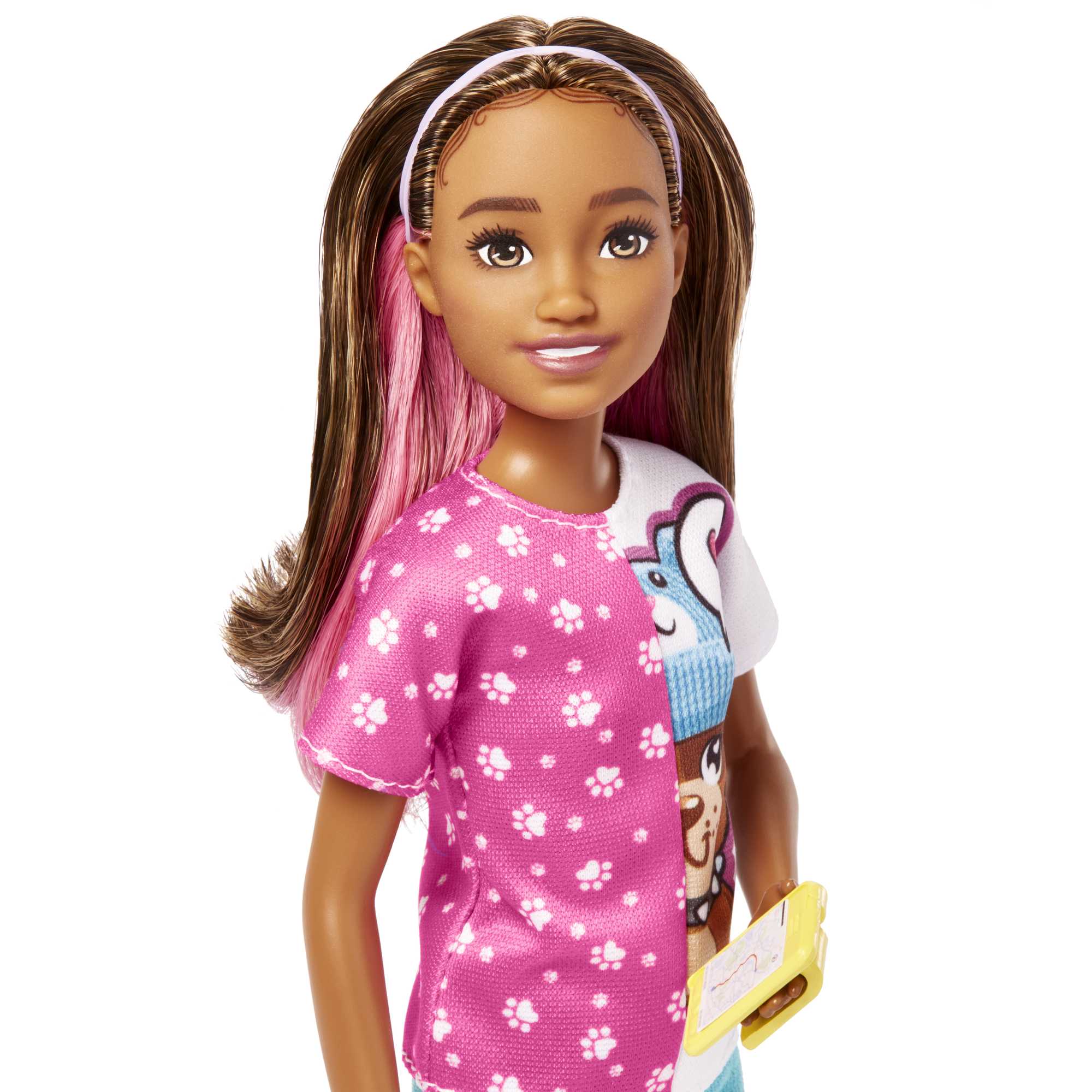 Barbie Toys, Skipper Doll And Dog Walker Set With Puppy And Accessories, First Jobs
