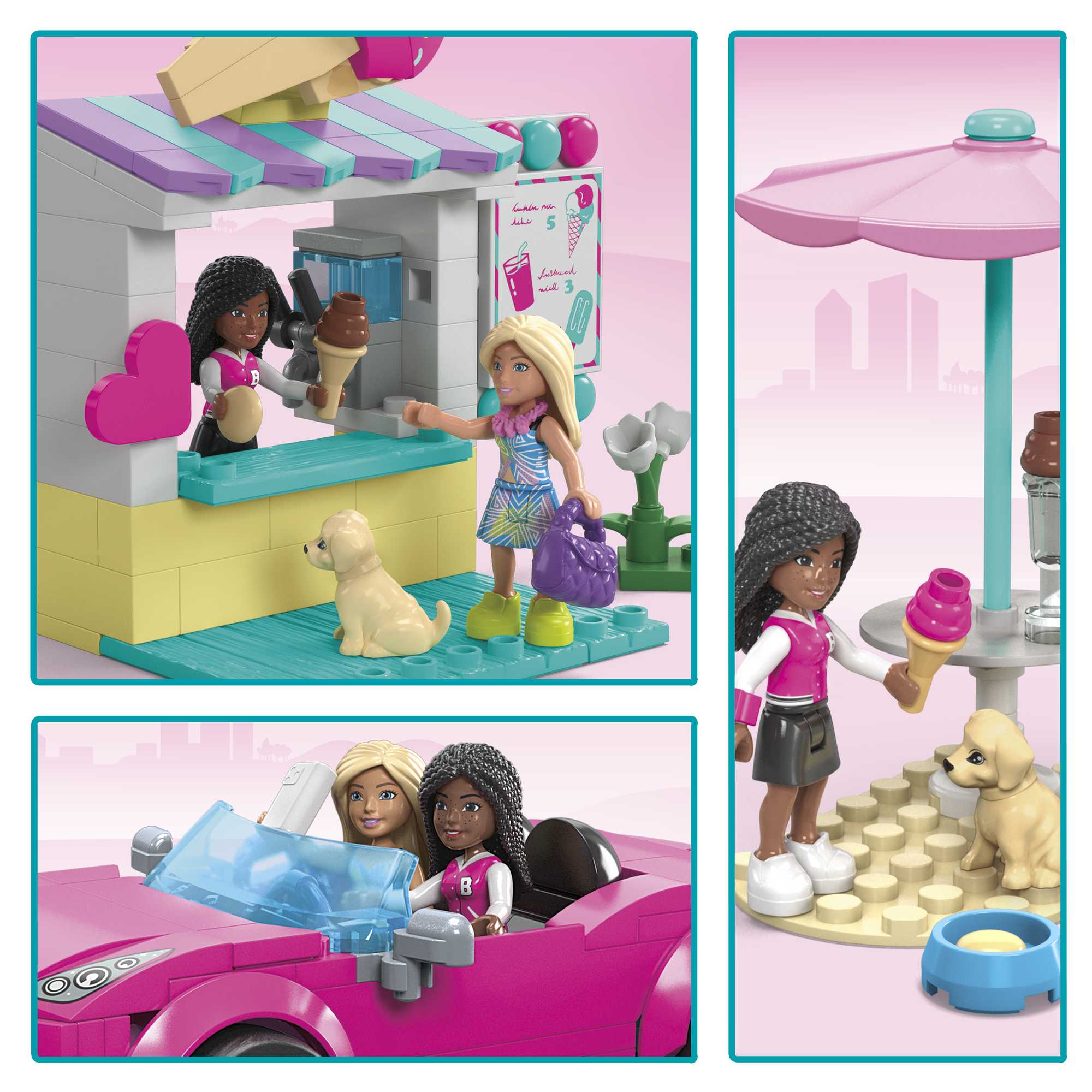 Mega-Barbie-Décapotable et Stand de Glaces-Coffret 225 Pièces