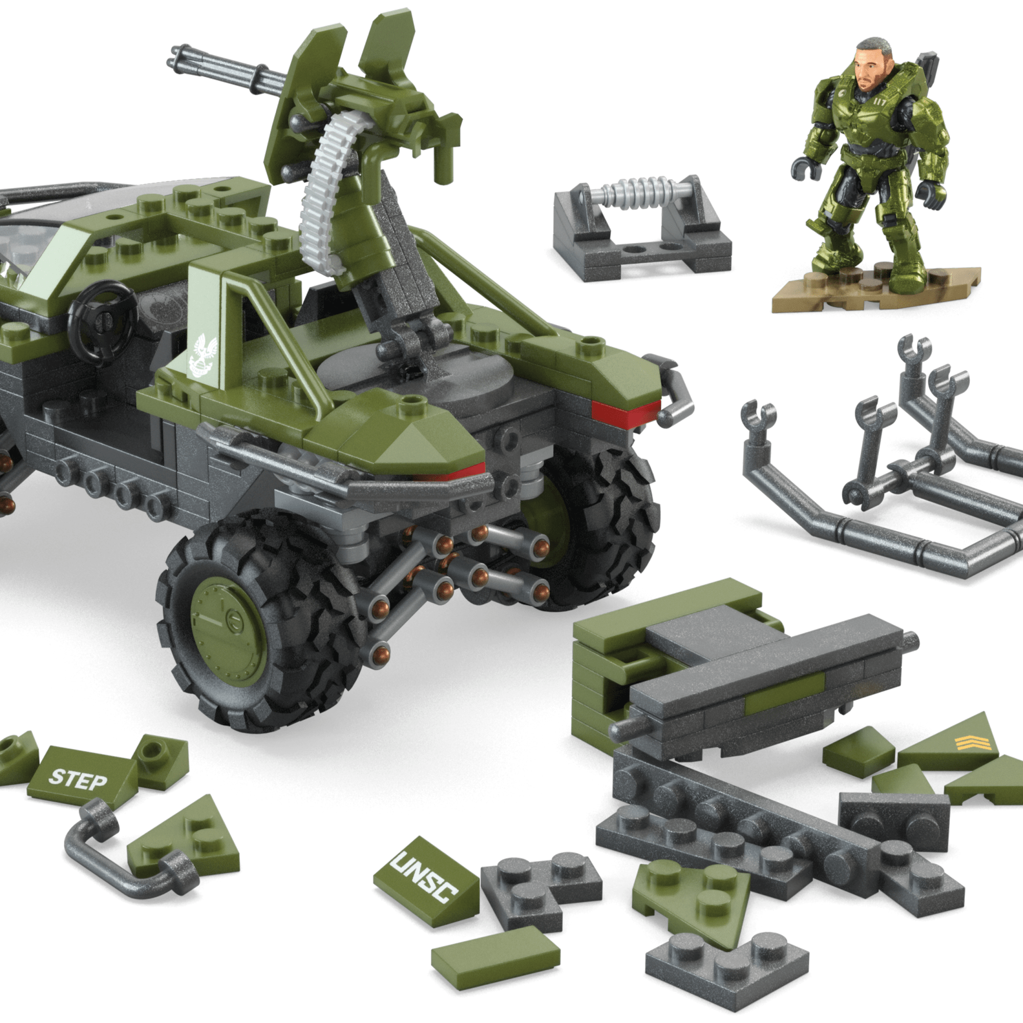 Mega  Halo  Coffret de Construction  Warthog Fleetcom, 5 Figurines